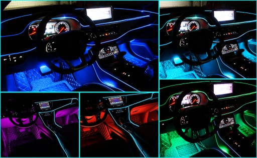 5 x 6M RGB EL WIRE ВНУТРЕННЕЕ ВОЛОКОННОЕ ОСВЕЩЕНИЕ