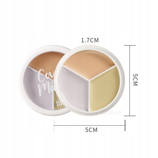3-цветная палитра консилеров Foundation Cream Fu