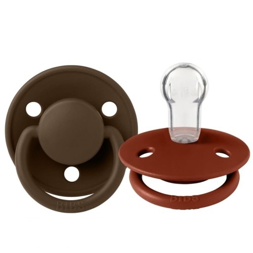 BIBS DE LUX 2-PACK RUST & MOCHA Smoczek uspokajający silikonowy ONE SIZE, B