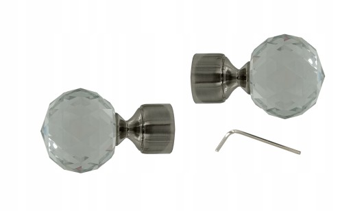 KOŃCÓWKA CRYSTAL KPL 2 szt. do Karnisza fi 19 Nikiel
