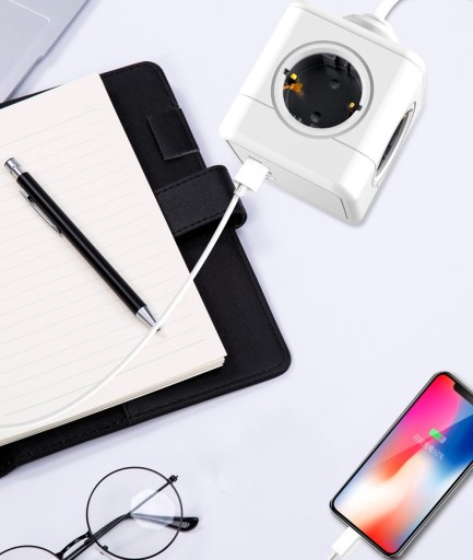 СТРУКТУРА ДЛЯ ЗАЩИТЫ ОТ ПЕРЕНАПРЯЖЕНИЯ POWER CUBE РАЗДЕЛИТЕЛЬ УДЛИНИТЕЛЬНЫЙ КАБЕЛЬ 7-в-1 USB!