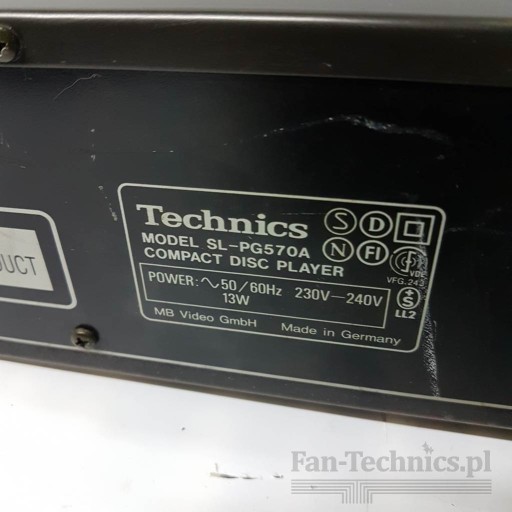 Fan-Technics Technics CD SL-PG570A Магазин Лодзь
