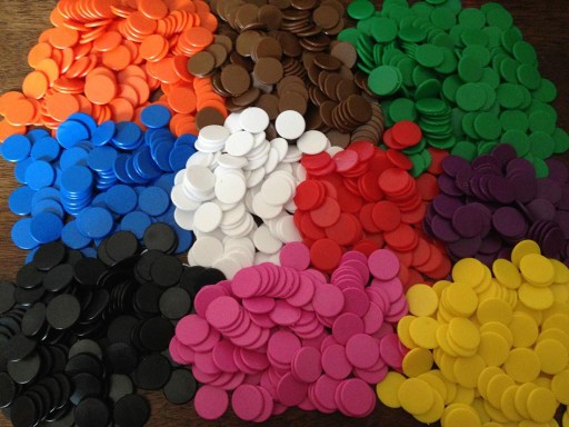 100 sztuk plastikowych znaczników Bingo na kolor żółty