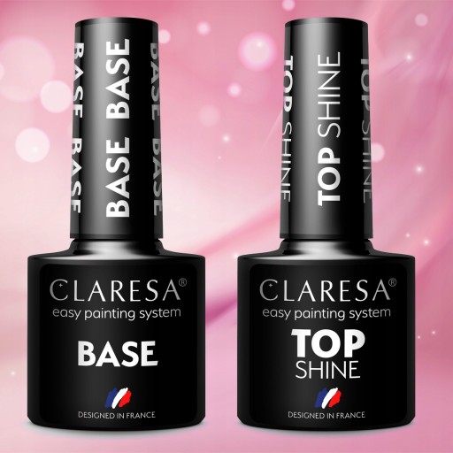 2x лака CLARESA HYBRID BASE + TOP SHINE