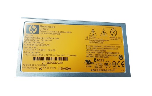 Zasilacz HSTNS-PL22B 591554-001 599383-001 750W