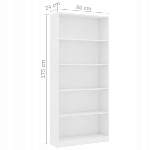 VidaXL 800918 полка 80 см х 175 см х 24 см белый
