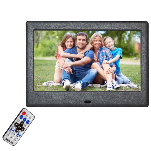 Цифровая фоторамка 7 дюймов 1024x600 черная JPEG PNG Sencor SDF 782 BK