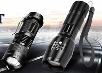 2x тактический светодиодный фонарик CREE XM-L T6 и Q5 ZOOM