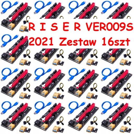 Набор из 16 шт. Riser 009S GOLD USB 3.0 PCI-E 1x-16x