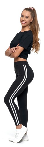 FIT Леггинсы, брюки в полоску, леггинсы с высокой степенью защиты, черные MORAJ L/XL
