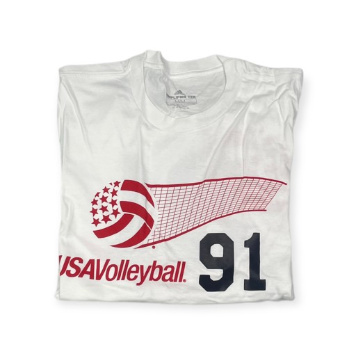 Adidas USA Volleyball 91 M белая мужская футболка