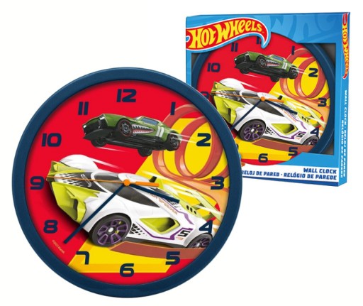 Диаметр настенных часов HOT WHEELS 24см для детей
