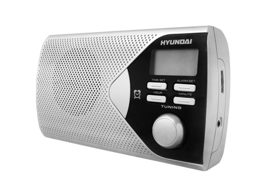 MAŁE RADIO PRZENOŚNE HYUNDAI ZEGAR BUDZIK AUX