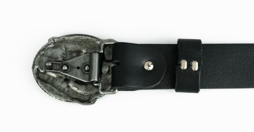 SKÓRZANY PASEK DO SPODNI 4 CM CZARNY MOTOCYKL MOTOCYKLISTY SKÓRA LICOWA 125