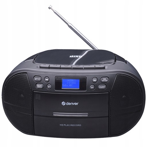 Бумбокс Радио CD ДЕНВЕР кассеты DAB+ FM AUX USB BT ЧЕРНЫЙ