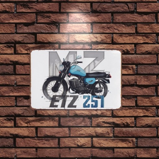 Декоративная доска-лист 20х30 см Motor Emzetka MZ ETZ 251 Retro Vintage
