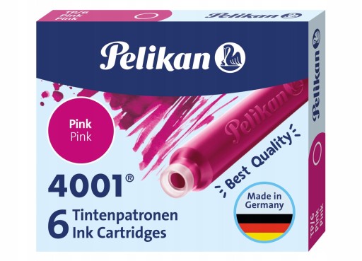 NABOJE DO PIÓR STANDARD PELIKAN RÓŻOWE