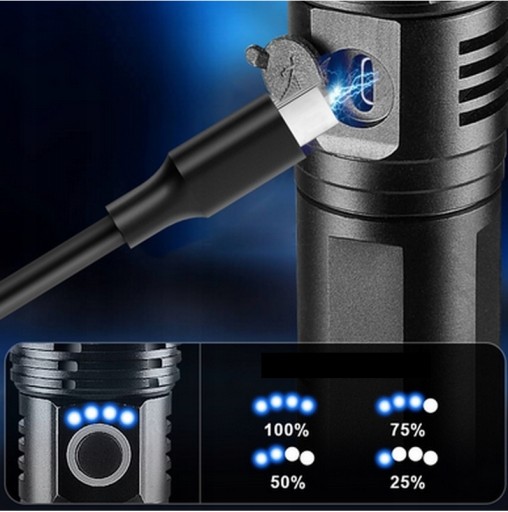 МОЩНЫЙ СВЕТОДИОДНЫЙ ТАКТИЧЕСКИЙ ФОНАРЬ XHP90 ZOOM SURVIVAL CREE АККУМУЛЯТОРНЫЙ USB
