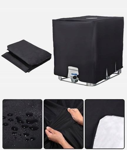 БРЕЗЕНТОВЫЙ КРЫШКА ДЛЯ БАКА ДЛЯ ВОДЫ MAUZER 1000Л КРЫШКА 120х100 ЧЕРНАЯ
