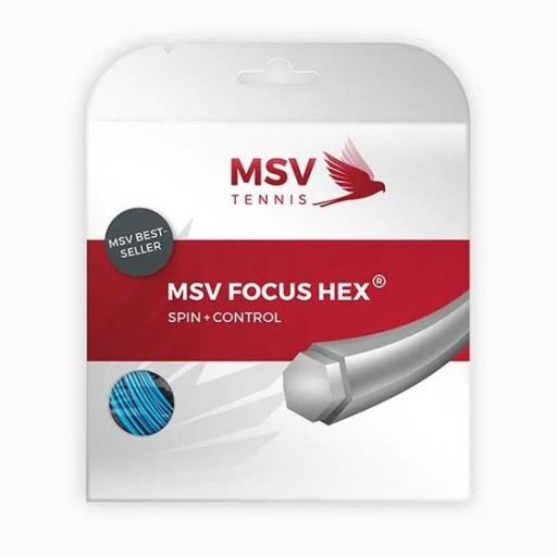 Набор теннисных струн MSV Focus Hex. 12 м небесно-голубой 1,27 мм.