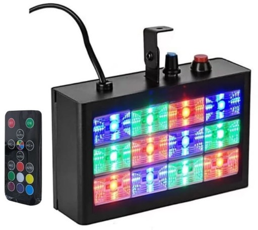 ЦВЕТНОЙ СТРОБЕСКОП DISCO RGB DISCO LIGHT 12LED ЗВУКОВОЙ ДАТЧИК