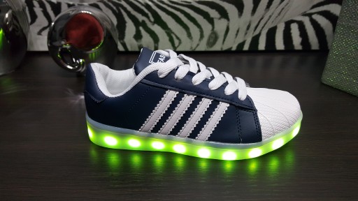 Спортивные кроссовки со светодиодной подсветкой GLOWING NAVY/WHITE USB 38