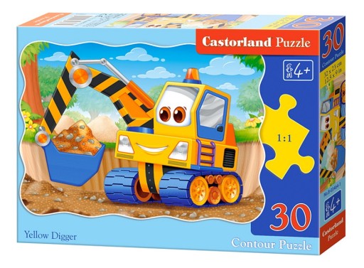 CONTOUR PUZZLE 30 EL ЖЕЛТЫЙ ЭКСКАВАТОР CASTORLAND