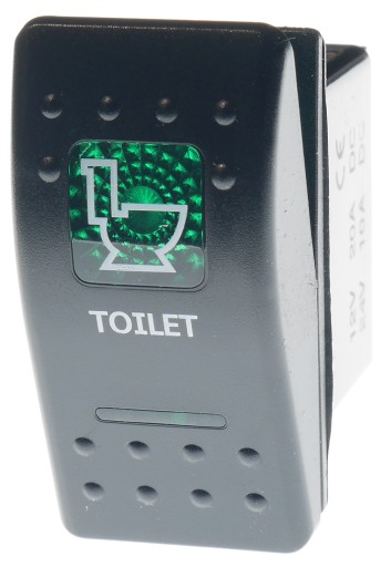 CARLING SWITCH IP68 СВЕТОДИОДНЫЙ ВЫКЛЮЧАТЕЛЬ 12-24В 20А ЗЕЛЕНЫЙ ТУАЛЕТ