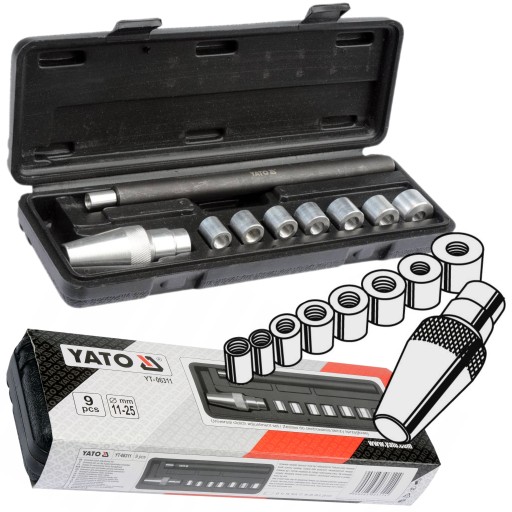 КОМПЛЕКТ ЦЕНТРИРОВАНИЯ ДИСКОВ СЦЕПЛЕНИЯ YATO, 9 шт., CASE YT-06311