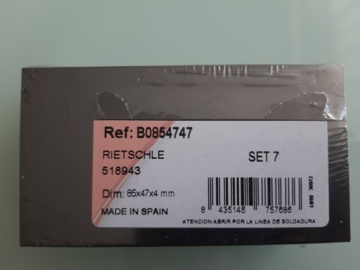 Лопасти графитовые RIETSCHLE 518943,85-47-4, VLT 40