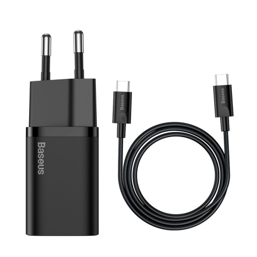 Зарядное устройство Baseus USB-C 25Вт + кабель USB-C 1м черный