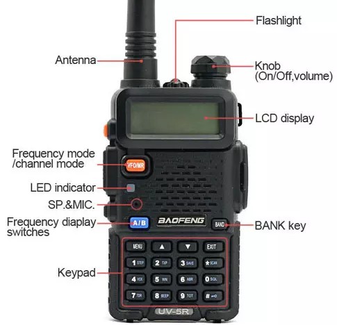 Радиостанция Baofeng UV-5R, 5 Вт, аккумулятор 1800 мАч