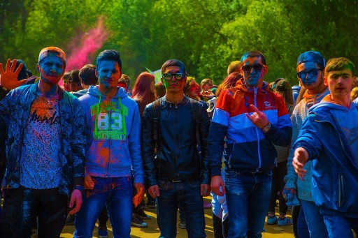 Разноцветный фестивальный микс цветов HOLI POWDER, безопасный, можно стирать, 70 г x 100 упаковок
