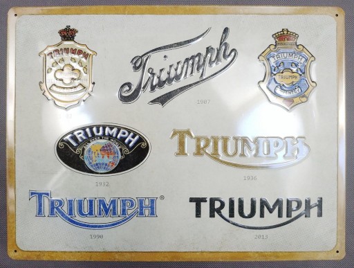 Вывеска TRIUMPH LOGO EVOLUTION, листовой металл 30x40