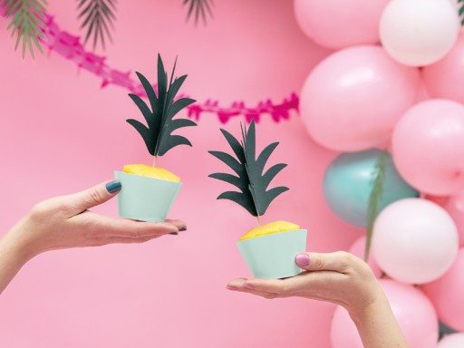Toper ANANASY dekoracje do muffinek gadżety na imprezę w stylu hawajskim