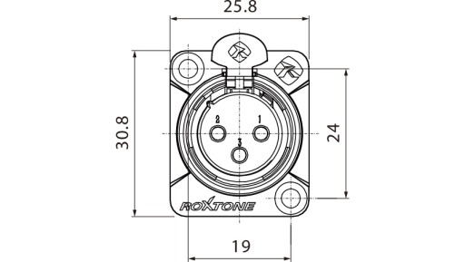 ROXTONE RX3FD-NT РОЗЕТКА ДЛЯ ПАНЕЛИ, РАЗЪЕМ XLR, ГНЕЗДА