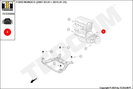 FORD GALAXY MONDEO S-MAX ПОДУШКА ДВИГАТЕЛЯ ЛЕВАЯ