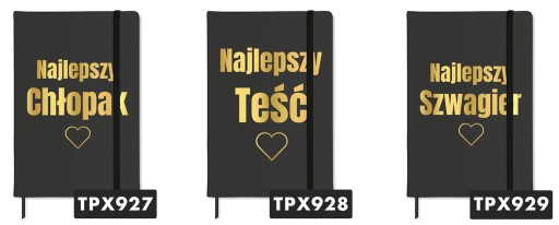 NOTES Czarny A5 GOLD Złocenie DLA TRENERA Złote Wz