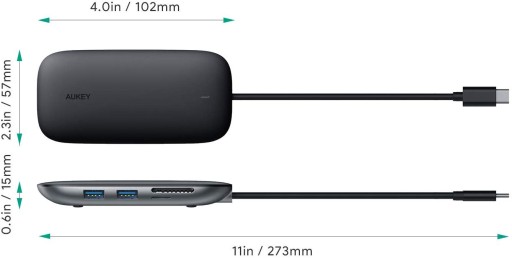 AUKEY CB-C71 USB-C-хаб 8-в-1 с поддержкой PD 100 Вт, HDMI 4K, SD и LAN