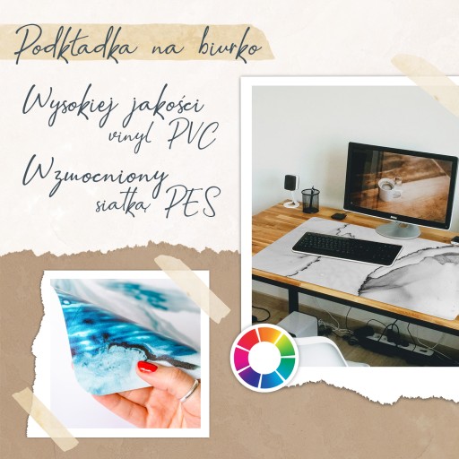 Do pokoju podkładka na blat Liście popart kolory