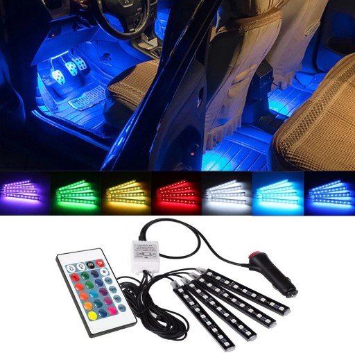 Светодиодная лента RGB с дистанционным управлением подсветкой автомобиля