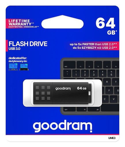 Флеш-накопитель Goodram 64 ГБ UME3 USB 3.0 черный 60 МБ/с