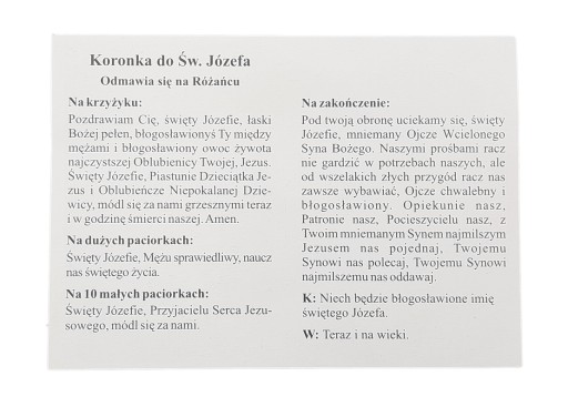 ГЛАВА СВЯТОМУ JÓZEFA – СЛОЖЕННАЯ ТЕКСТОВАЯ БРОШЮРА
