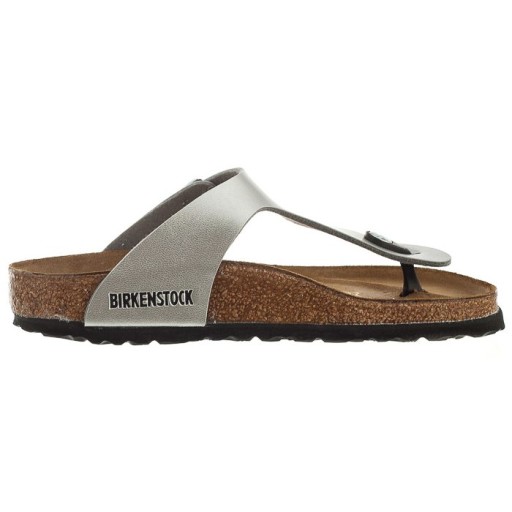 Летние туфли женские шлепанцы Birkenstock Gizeh Silver 043851