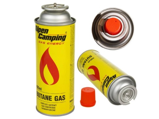 4x GAZ KARTUSZ NABÓJ WKŁAD GAZOWY ALPEN CAMPING 400ml 227g ZESTAW 4 szt.