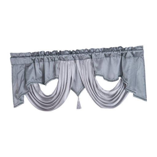 Kieszeń na pręt Valance Oddychająca zasłona okienna Panel Poziomy okien Decor Szary