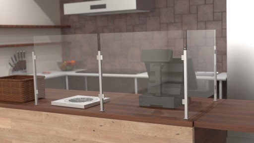 ЛЕВАЯ СТОЙКА ДЛЯ АНТИВИРУСНОЙ КРЫШКИ PLEXI НА СТОЛЕ