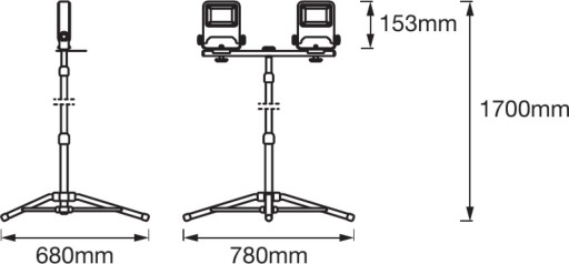 Naświetlacz LED ROBOCZA STATYW 2x20W IP65 LEDVANCE