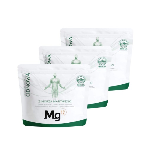 3x Mg12 Sól z Morza Martwego ODNOWA do kąpieli regeneracja skóry cery 3 kg