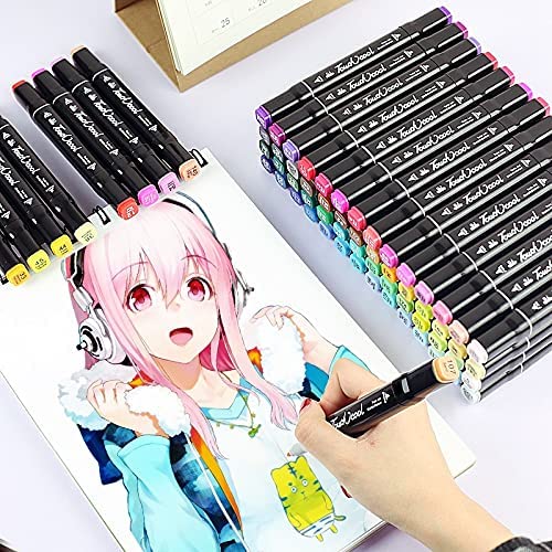 80 COLORS ARTIST ALCOHOL MARKERS DUAL TIPS MARKER PENS PERMANENT WITH BAG